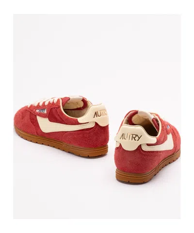 Autry Windspin Suede And Leather Sneakers In Rubyrutabaga In Pink