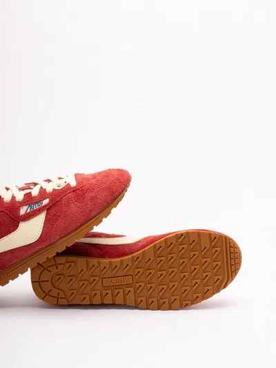 Autry Windspin Suede And Leather Sneakers In Rubyrutabaga In Pink