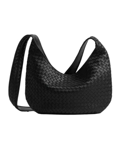 Bottega Veneta Brown Veneto Crossbody Bag In Black