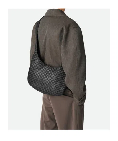 Bottega Veneta Brown Veneto Crossbody Bag In Black