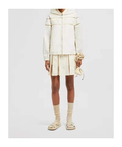 Moncler Clisson Embroidered Hooded Jacket In Neutral