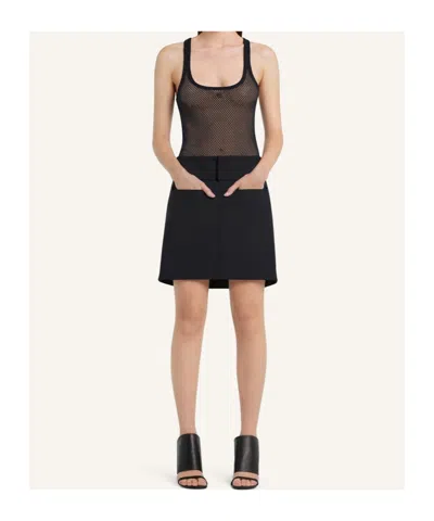 Courrèges Courreges Mesh Tank Top In Black