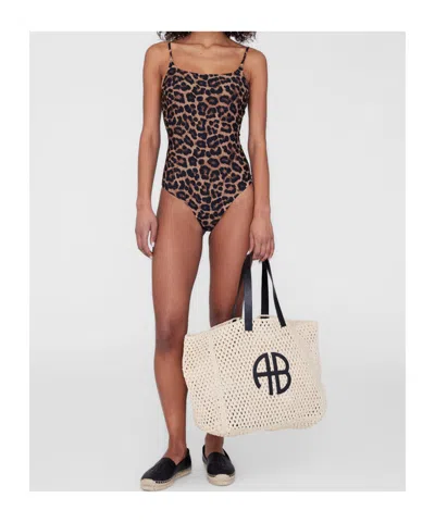 Anine Bing Leopard-print Bodysuit In Black