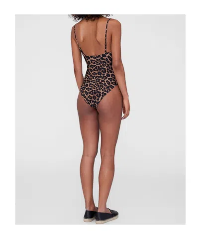 Anine Bing Leopard-print Bodysuit In Black