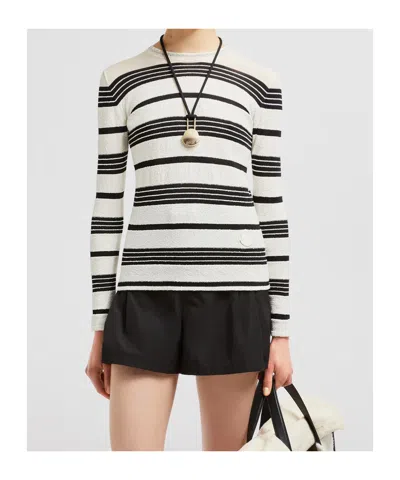 Moncler Knitted T-shirt In White