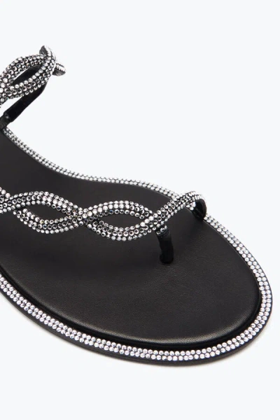 René Caovilla Rene Caovilla Black Flat Braid Sandal 10