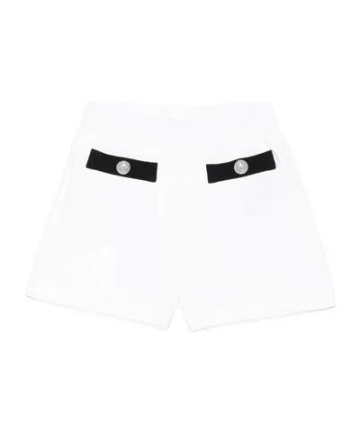 Balmain Elastic Waist Shorts In White