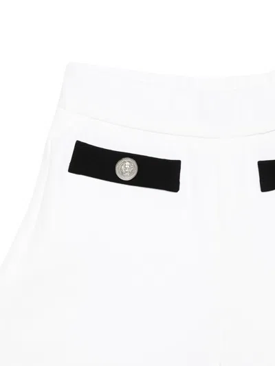 Balmain Elastic Waist Shorts In White