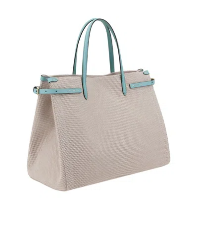 Valentino Antibes Logo Plaque Medium Tote Bag In Neutral