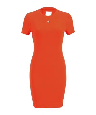 Givenchy Dress In Cotton With 4g Liquid Detail In Orange