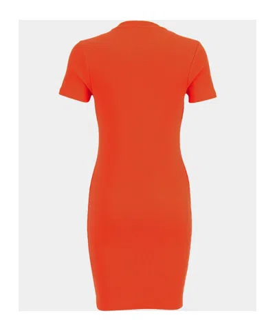 Givenchy Dress In Cotton With 4g Liquid Detail In Orange