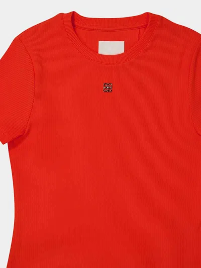 Givenchy Dress In Cotton With 4g Liquid Detail In Orange