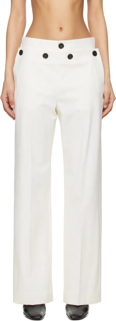 Proenza Schouler Oliver Pant In Wool Gabardine In White