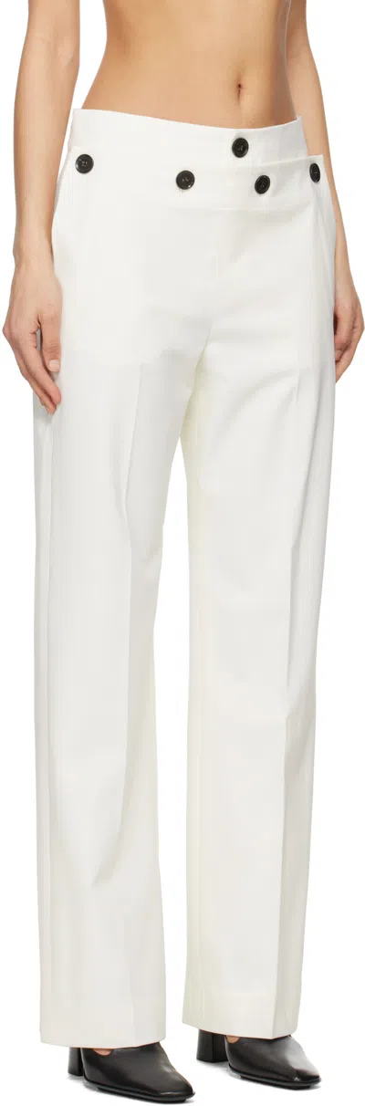 Proenza Schouler Oliver Pant In Wool Gabardine In White