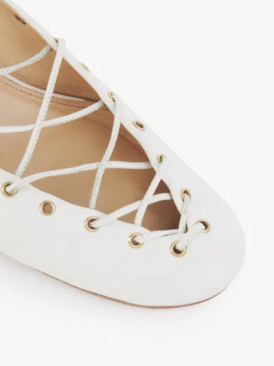 Chloé Chloe Ghilies Tie-up Leather Sandals In White