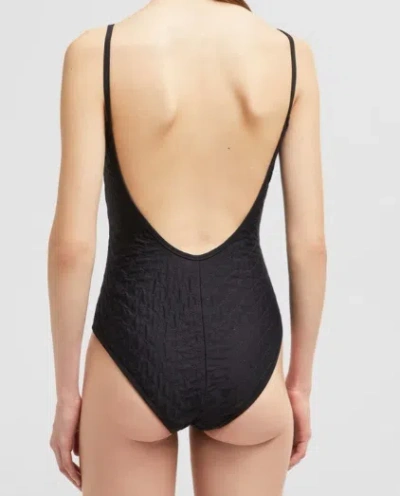 Moncler Diamond Quilted Nylon Swimsuit In Black