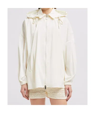 Moncler Overshirt Hooded Detachable Hood In White