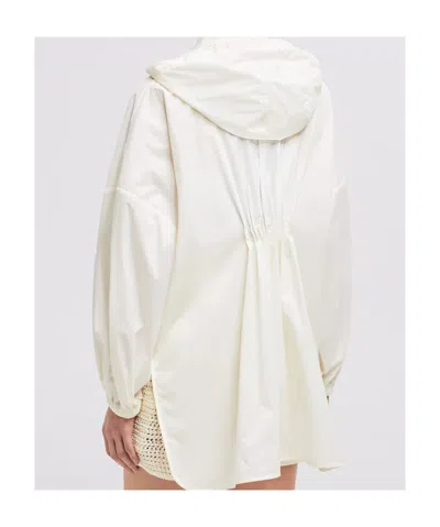 Moncler Overshirt Hooded Detachable Hood In White