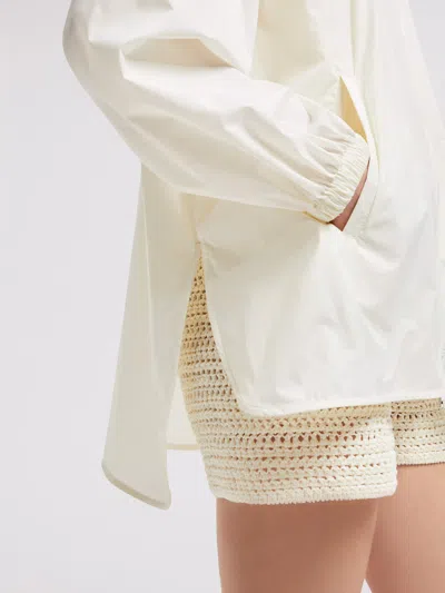 Moncler Overshirt Hooded Detachable Hood In White