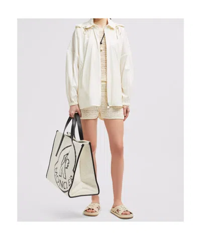 Moncler Overshirt Hooded Detachable Hood In White