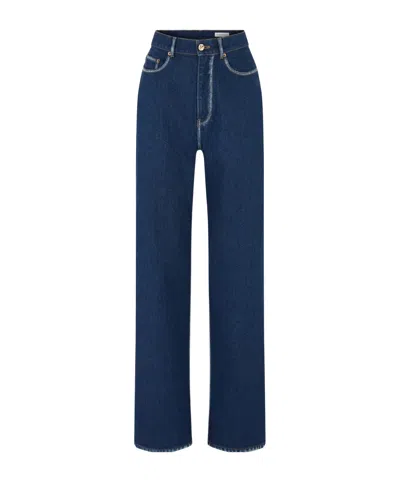 Nina Ricci Denim Boyfriend Pant In Bleu Fonce In Multi
