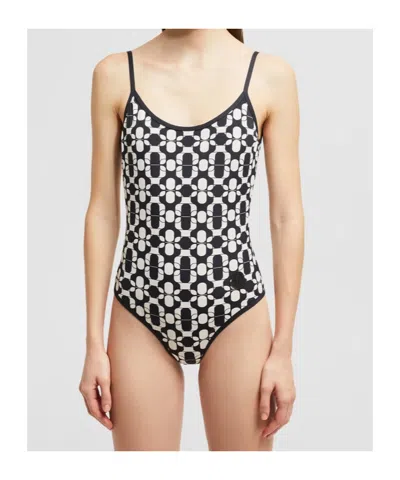 Moncler Maillot De Bain À Imprimé Géométrique In Black