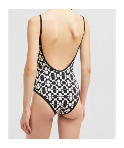 Moncler Maillot De Bain À Imprimé Géométrique In Black