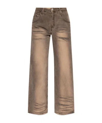 Misbhv Logo-patch Jeans In Brown