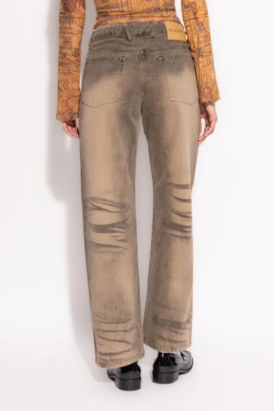 Misbhv Logo-patch Jeans In Brown