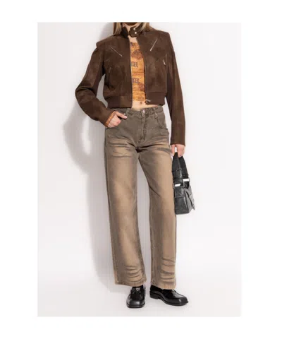 Misbhv Logo-patch Jeans In Brown