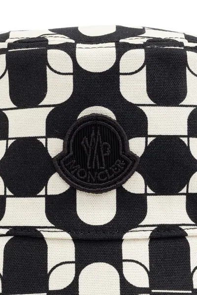 Moncler Reversible Cotton Canvas Bucket Hat In Black