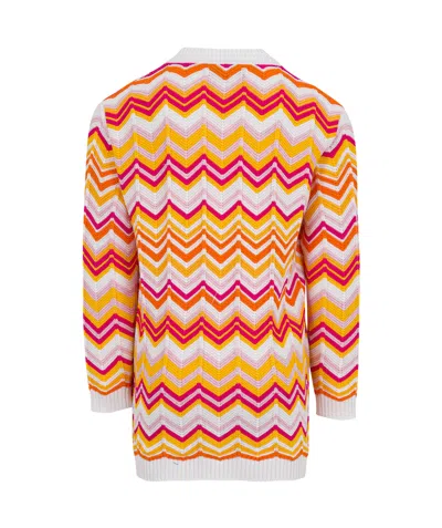 Missoni Long-sleeved Knitted Cardigan In Multicolor