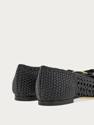 Ferragamo Ballet Flat With New Vara Buckle In Black