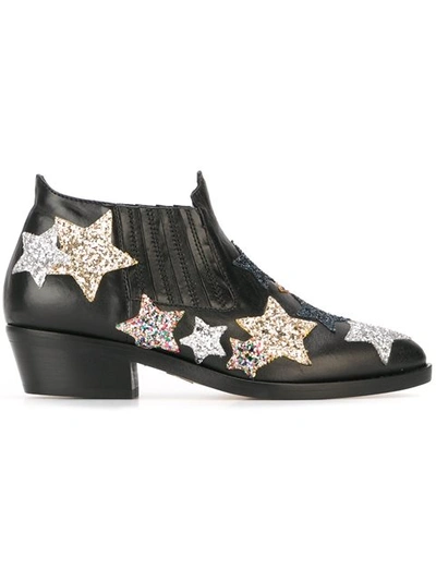 Chiara Ferragni Camperos Leather Boots In Blk/other