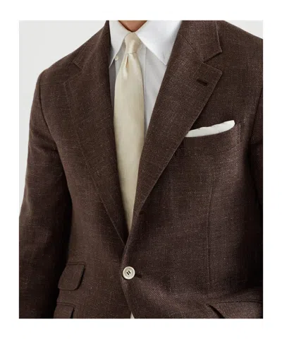 Brunello Cucinelli Silk Tie With Pattern In Nude