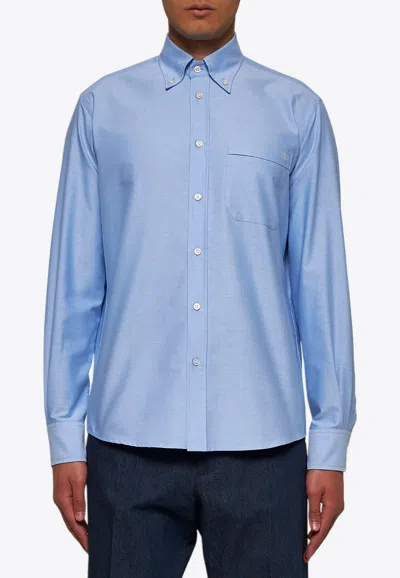 Valentino Regular Fit Pocket Shirt In Blue