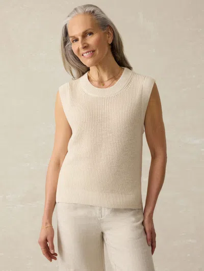 Faherty Miramar Sleeveless Linen Sweater In Summer Sand