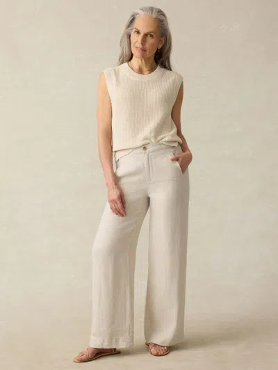 Faherty Miramar Sleeveless Linen Sweater In Summer Sand