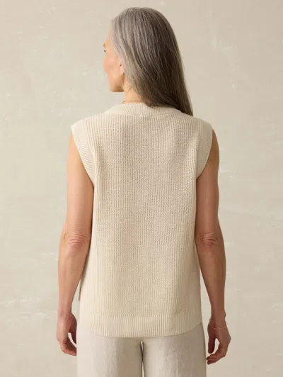 Faherty Miramar Sleeveless Linen Sweater In Summer Sand
