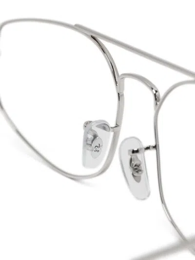 Ray Ban Explorer V Optics Eyeglasses Silver Frame Clear Lenses Polarized 58-17 In Silver