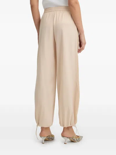 Liu •jo Beige Trousers With Drawstring In Neutrals