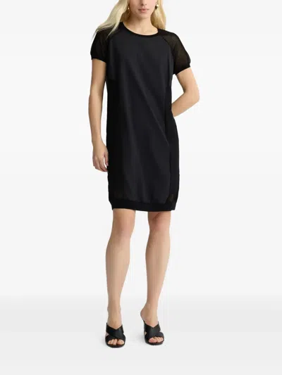 Liu •jo Black Dress With Mesh Inserts In Black