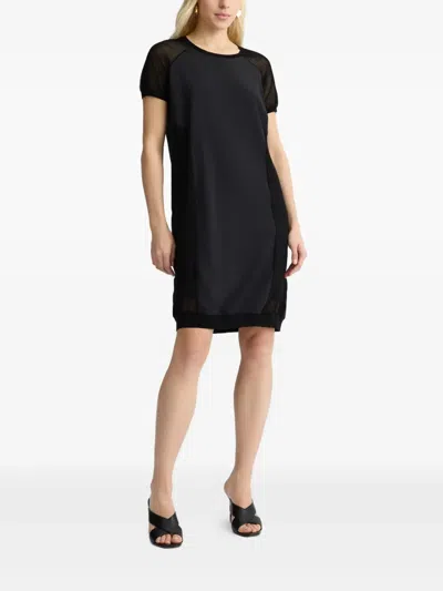 Liu •jo Black Dress With Mesh Inserts In Black
