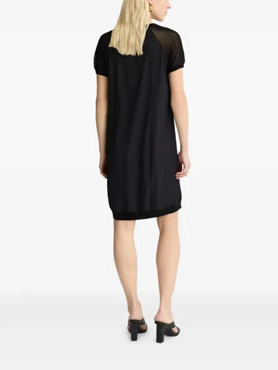 Liu •jo Black Dress With Mesh Inserts In Black