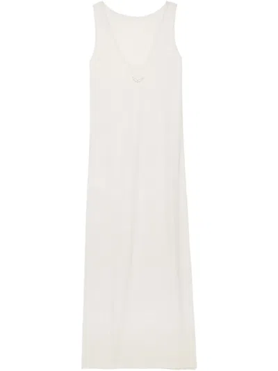 Zadig & Voltaire Womens Ecru Deva Sleeveless Cotton-blend Maxi Dress In White