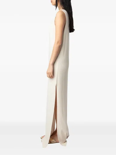 Zadig & Voltaire Womens Ecru Deva Sleeveless Cotton-blend Maxi Dress In White