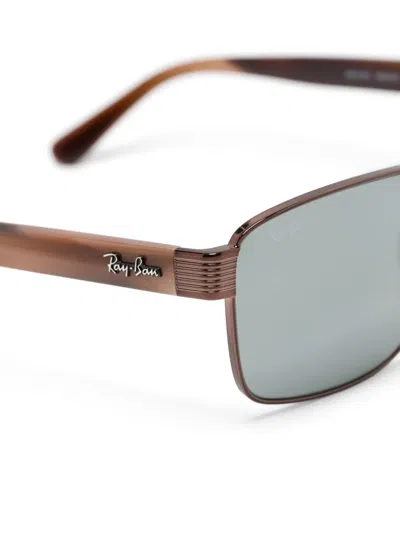 Ray Ban Rectangle-frame Sunglasses In Brown