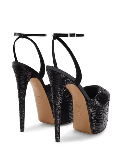Alexandre Vauthier 116mm Sequin-embellished Sandal In Black