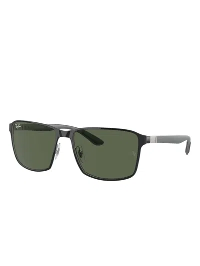 Ray Ban Rb3721 Rectangle-frame Sunglasses In Black