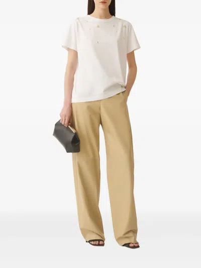 Fabiana Filippi Bead-embellished T-shirt In White